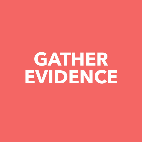 Gather Evidence pink button